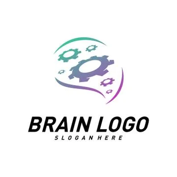 Brain with Gear, Creative mind with Mechanic, learning and design icons. Peop Stock Illustration