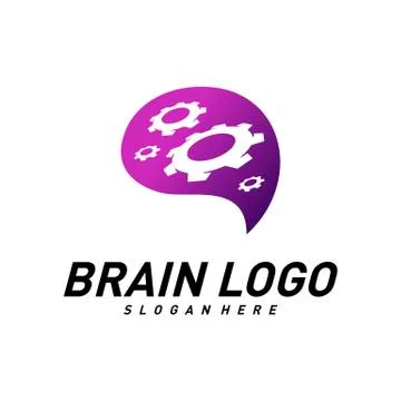 Brain with Gear, Creative mind with Mechanic, learning and design icons. Peop Stock Illustration