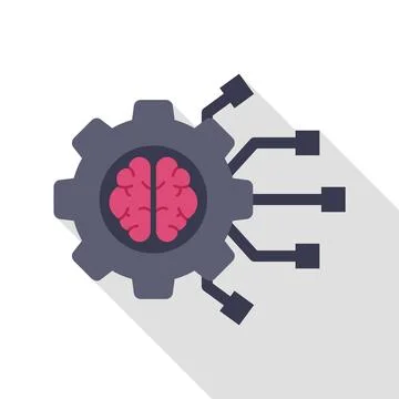 Brain gear processing data in artificial intelligence technology イラスト素材