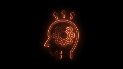 Brain gear symbol with arrows concept of creativity process thinking and Stock Footage 322963191
