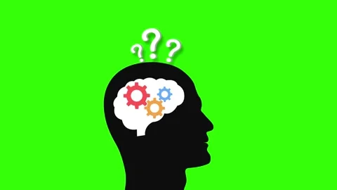 Brain gear thinking dizzy confused question mark animated brain head gear s.. Stock Footage 262218586
