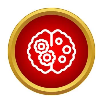 Brain with gears and thought process mechanism Illustrazione stock