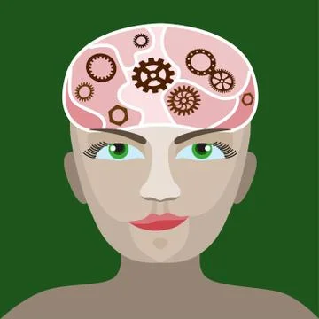 Brain Gears in Progress Stock Illustration