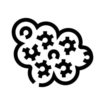 Brain with gears representing thinking process and intellect 스톡 일러스트