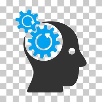 Brain Gears Rotation Vector Icon イラスト素材