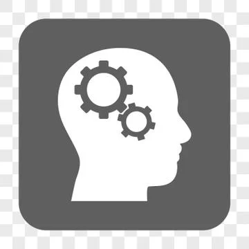 Brain Gears Rounded Square Button Stockillustratie