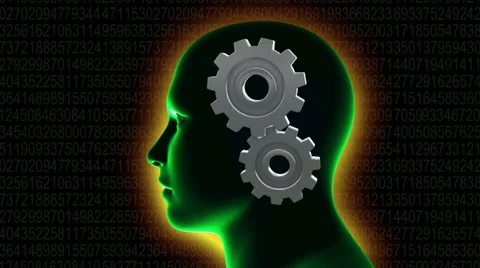 Brain gears spin Green Stock Footage 39055929