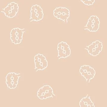 Brain geek line seamless pattern sign Stock Illustration