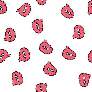 Brain geek vector seamless pattern sign Stock Illustration