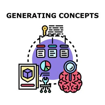 Brain generating concepts process developing creative ideas イラスト素材