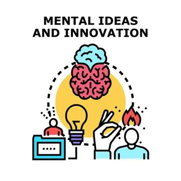 Brain generating creative ideas and innovation process Illustrazione stock
