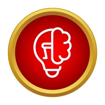 Brain generating idea inside light bulb concept イラスト素材