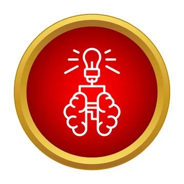 Brain generating idea light bulb innovation concept Stockillustratie