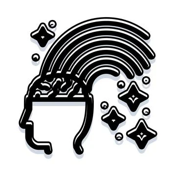 Brain generating ideas and creative thinking concept Stock Illustration