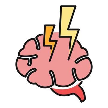 Brain generating ideas and creative thinking lightning Stock Illustration