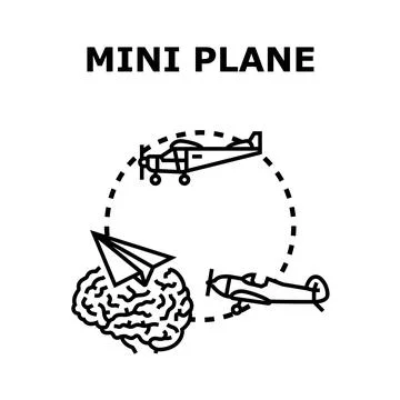 Brain generating ideas for mini plane transport concept Stock Illustration