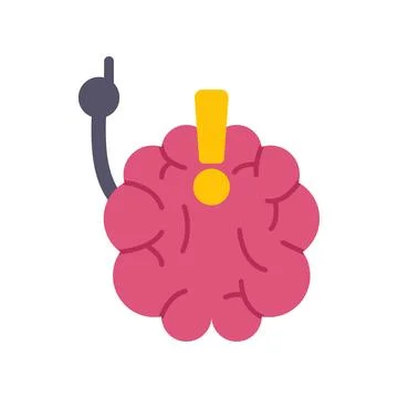 Brain generating new idea with exclamation mark Illustrazione stock