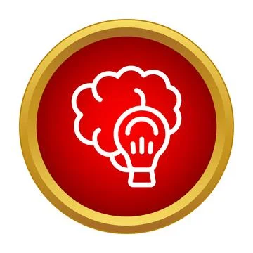 Brain generating a new idea light bulb concept Stockillustratie