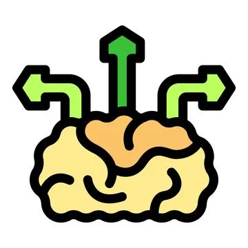 Brain generating new ideas and choosing the right path forward Illustrazione stock