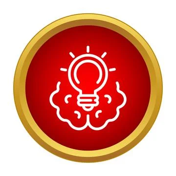 Brain generating new ideas with glowing light bulb concept Stock Illustration