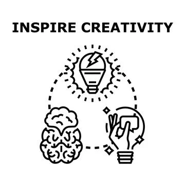 Brain generating new original ideas for creativity Stock Illustration