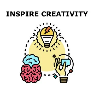 Brain generating new original ideas for creativity Stock Illustration