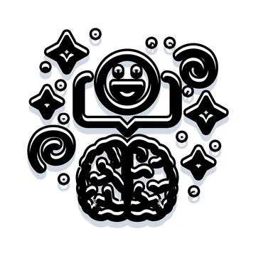Brain generating positive thoughts and good mood Stock Illustration