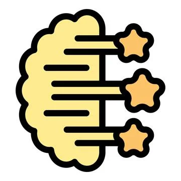 Brain generating rating stars, feedback, review, and customer satisfaction Stock Illustration