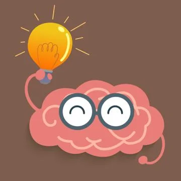 Brain get idea Stock Illustration