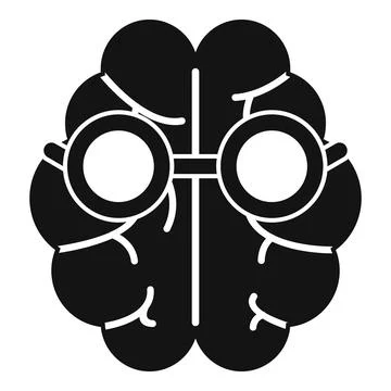 Brain with glasses finding new ideas Illustrazione stock