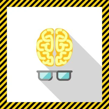 Brain with glasses Stock Illustration