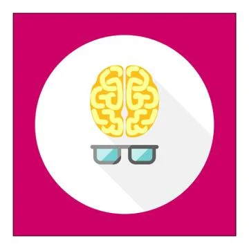 Brain with glasses Illustrazione stock