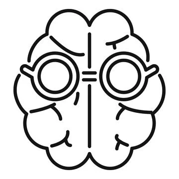 Brain with glasses representing knowledge, intelligence, and vision Stock Illustration