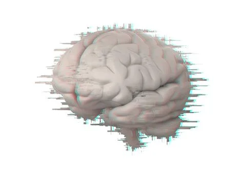 Brain with glitch effect Stock Illustration
