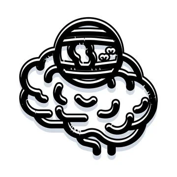 Brain with globe inside representing global thinking Stock Illustration