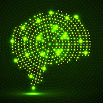Brain of glowing dots. Vector illustration Stock Illustration