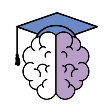 Brain with graduation cap イラスト素材