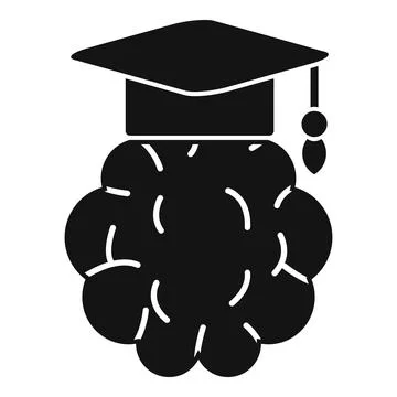Brain with graduation cap representing education knowledge Stock Illustration