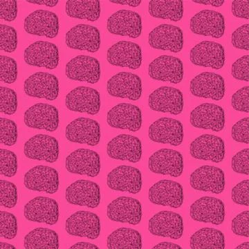 Brain halftone pattern seamless. Brains Pointillism background Stock Illustration