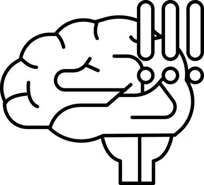 A brain with a hand on it that says "Oh no!" Stockillustratie