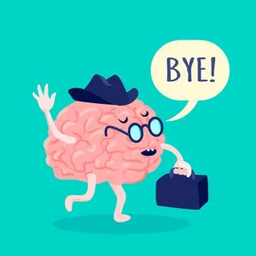 Brain In Hat Illustration Illustrazione stock