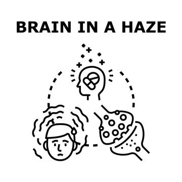 Brain in a haze concept representing mental fog Illustrazione stock