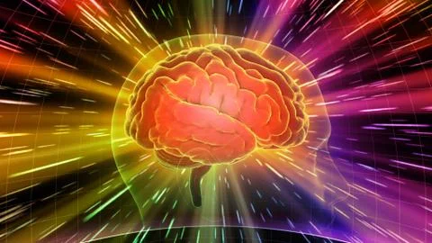 Brain head human mental idea mind 3D illustration background 2 A1dD 01 Stock Illustration