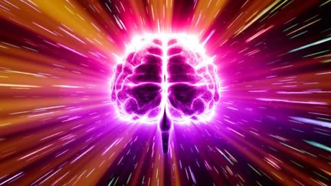 Brain head human mental idea mind 3D illustration background 2 C1bD 01 Stock Illustration