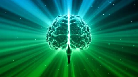 Brain head human mental idea mind 3D illustration background 3 C1dD 01 Stock Illustration