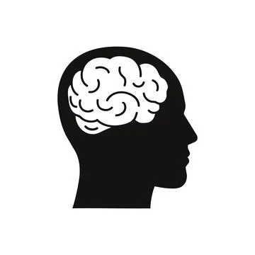 Brain in head icon design. Vector illustration. Stock Illustration