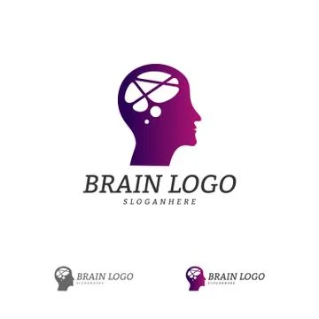 Brain Head Logo Vector Template. Man head. People symbols. Mind Logo Concepts Stock-Illustration
