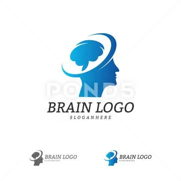 Brain Head Logo Vector Template. Man head. People symbols. Mind Logo ...