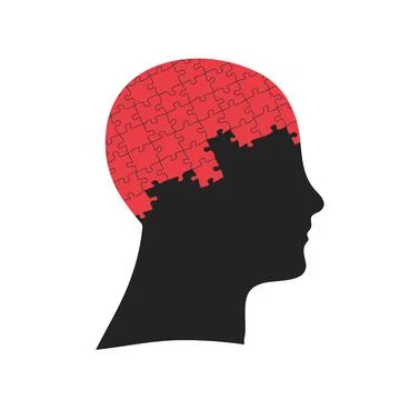 Brain head puzzle, thinking process, new idea concept. Stock Vector illustrat Stockillustratie