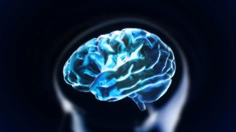 Brain with head section glow  Stock Footage 28504197